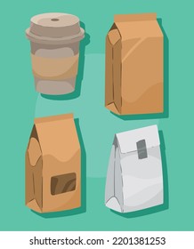 set mockup package, vector style