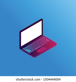 Set Mock-up of realistic laptop. 3d isometric illustration laptop . Perspective view devices. Mockup generic device. Template for infographics or presentation