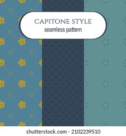 Set of mockup seamless patterns in the style of capitonne (capitone)