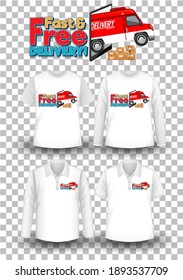 Juego de camisetas de maquillaje con ilustración de tema de entrega