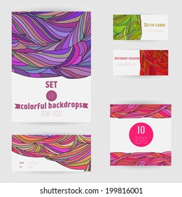 Set of mock-ups with cards at light background with shadow