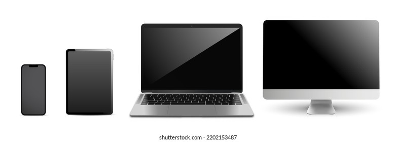 Set Mockups Technology Devices Empty Display Stock Vector (Royalty Free ...