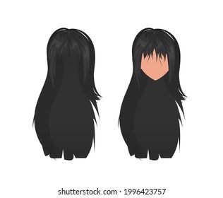 Preparado para modelar la cara de una niña hermosa. Cortadura y peinado. Ilustración vectorial.