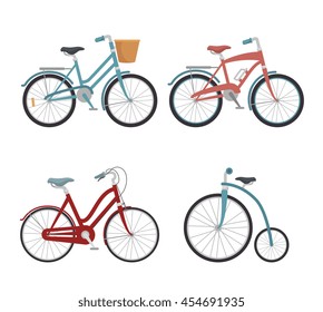 set of models of bicycles isolated icon design, vector illustration  graphic 
