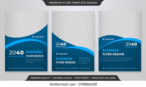 set of modern a4 flyer template with modern and abstract background layout use for business profile cover