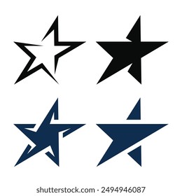 Conjunto de diseño moderno de logotipo de estrella abstracta. Vector Premium