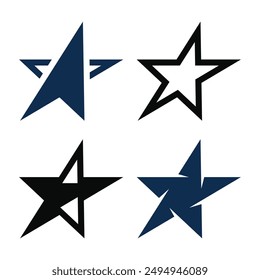 Set of modern abstrack star logo design. Premium Vector