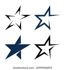 Conjunto de diseño moderno de logotipo de estrella abstracta. Vector Premium