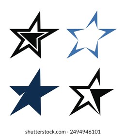 Set of modern abstrack star logo design. Premium Vector