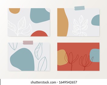 Diseño moderno de arte abstracto con formas orgánicas en tonos pastel. Arte mural contemporáneo, volante, boletín informativo, portada de revista, embalaje y diseño de marca.