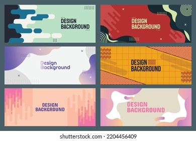 Conjunto de diseños modernos y abstractos de fondo de diseño de carteles con formas orgánicas en diferentes colores pastel.
