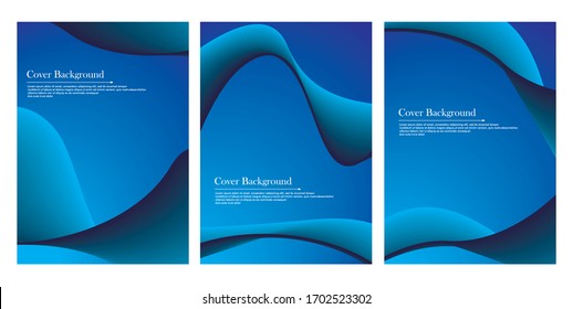 A set of modern abstract background with abstract gradient linear waves. Sound flyer for creating a fashionable abstract cover banner, poster,booklet.