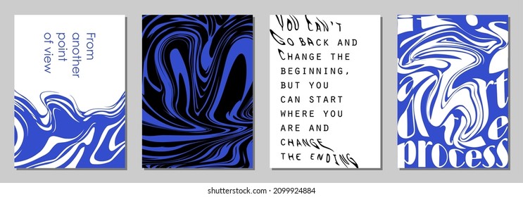 Set of modern abstract backgrounds or card templates in modern and bright colors, in popular art style