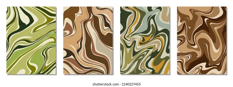 Set of modern abstract backgrounds or card templates in modern and bright colors, in popular art style