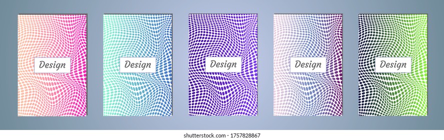 Conjunto de fondos abstractos modernos con ondas lineales gradientes. Plantilla simplemente geométrica para el diseño