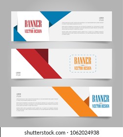 Set of modern abstract banner design. Web template vector.
