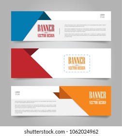 Set of modern abstract banner design. Web template vector.