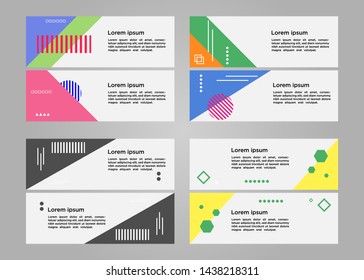 set of modern abstract banner design. geometric template cover and flyer vector