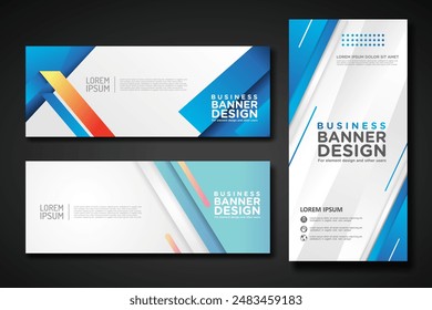 Set modern abstract banners for corporate concept, element design and other users. Vector illustration