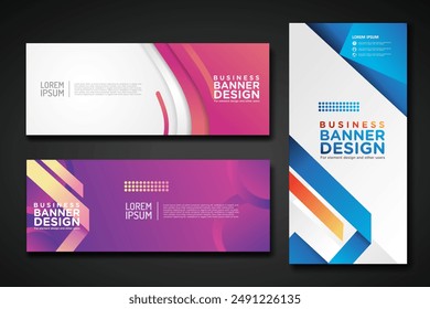 Set modern abstract banners for corporate concept, element design and other users. Vector illustration
