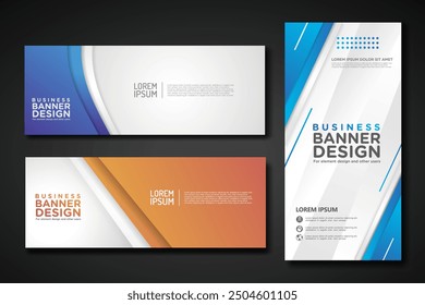 Set modern abstract banners for corporate concept, element design and other users. Vector illustration
