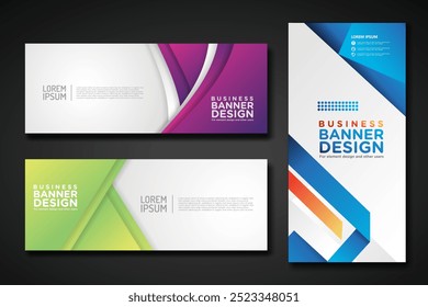 Set modern abstract banners for corporate concept, element design and other users. Vector illustration