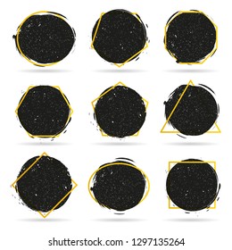Set of modern abstract banners. Geometric shapes vector
