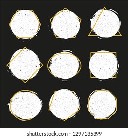 Set of modern abstract banners. Geometric shapes vector