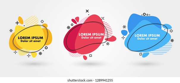 Set of modern abstract banners. Vector minimal illustration