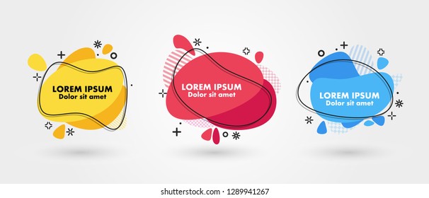 Set of modern abstract banners. Vector minimal illustration