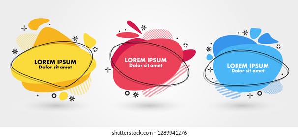 Set of modern abstract banners. Vector minimal illustration