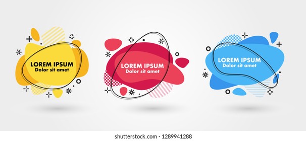 Set of modern abstract banners. Vector minimal illustration