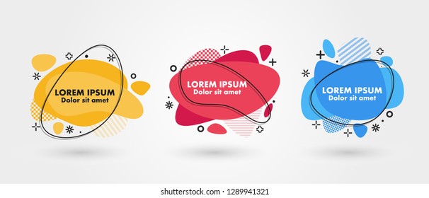 Set of modern abstract banners. Vector minimal illustration