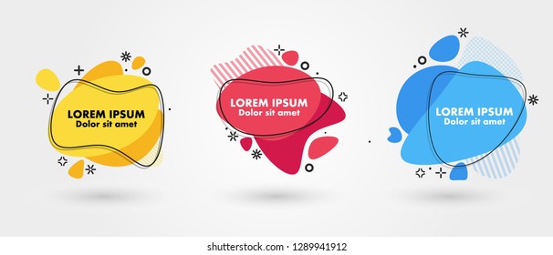 Set of modern abstract banners. Vector minimal illustration