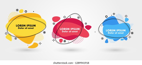 Set of modern abstract banners. Vector minimal illustration