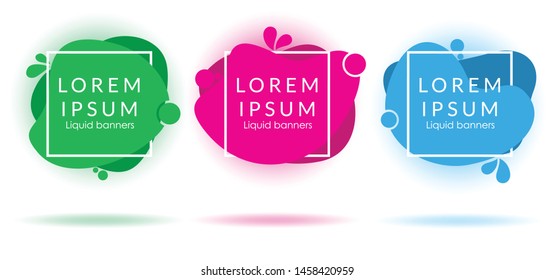 set of modern abstract banners. vector banners template. ready for use in website or print. fluid baground