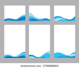 Satz von modernen abstrakten blauen Welle, Vektordesign-Hintergründe. Ideal für Broschüren, Flyer, Präsentationen, Webbanner.
