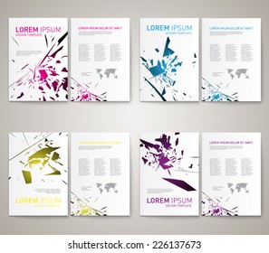 Set of modern abstract brochure, flyer, report design, layout template. Clean style cover, cummunication, business. corporate