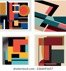 conjunto de arte de estilo brutalista abstracto moderno para decoración y disposición gráfica.