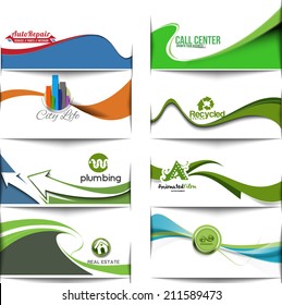 Set Of Modern Abstract Business Banner Template 