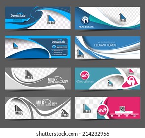 Set Of Modern Abstract Business Banner Template 