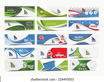 Set of Modern Abstract Business Banner Template 