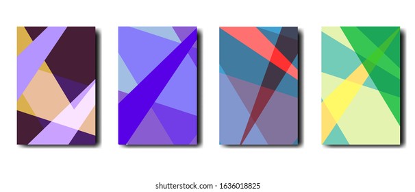 A set of Modern Abstract color banner or backgrounds consisting of triangles. Vector illustration