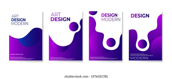 set of modern abstract with colorful background