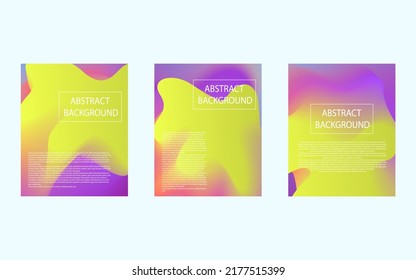 Set of modern abstract, colorful dynamic graphic elements. Gradient abstract banner with fluid shapes. Templates for logo designs, flyers or presentations. Vector.