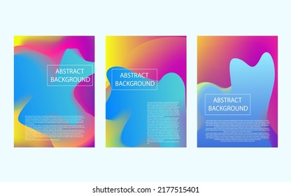 Set of modern abstract, colorful dynamic graphic elements. Gradient abstract banner with fluid shapes. Templates for logo designs, flyers or presentations. Vector.