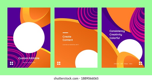 Set of modern abstract composition, nature color illustration, perfect for invitation, poster, cover, flyer template, background and anymore, full editable vector.