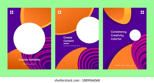 Conjunto de composición abstracta moderna, ilustración de color natural, perfecta para invitación, afiche, portada, plantilla de volante, fondo y más, vector completo editable.