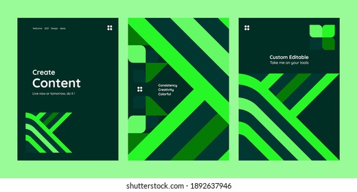 Set of modern abstract composition, nature color illustration, perfect for invitation, poster, cover, flyer template, background, calendar and anymore, full editable vector.