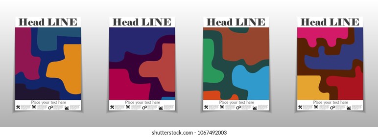 A set of modern abstract Cover Design . Cover Design template for the decoration presentation, brochure, catalog, poster, book, magazine etc. Vector Illustration